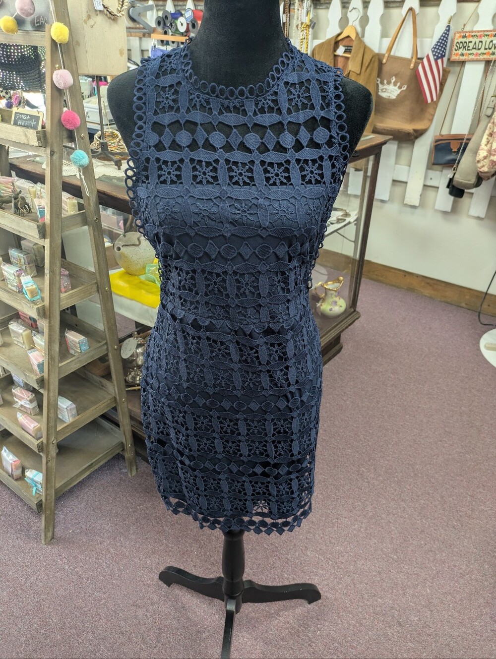 Lulu's Navy Eyelit Dress